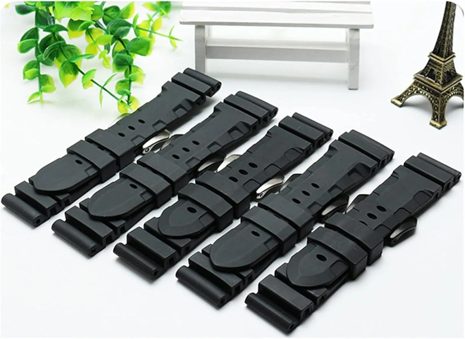 Silicone watchband for PAM111 PAM0061 PAM00682 wristband sport watch strap 24mm bracelet waterproof black accessories belt