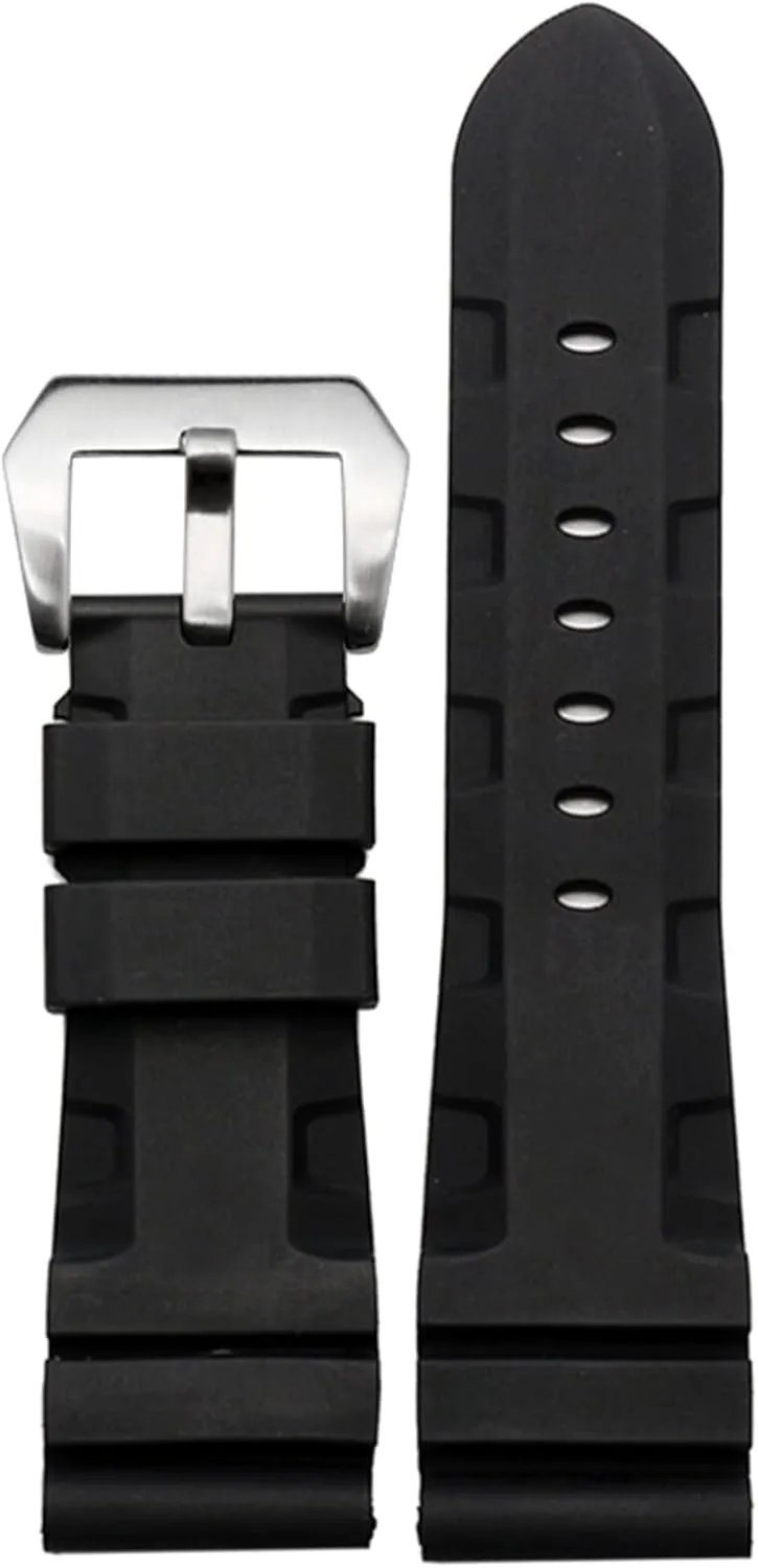 Silicone watchband for PAM111 PAM0061 PAM00682 wristband sport watch strap 24mm bracelet waterproof black accessories belt