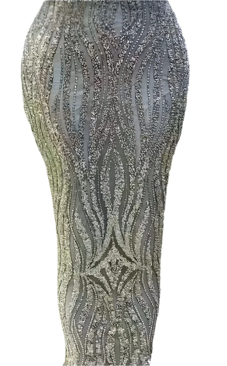 Silver Beaded Lace - 5 Yards