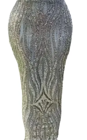 Silver Beaded Lace - 5 Yards