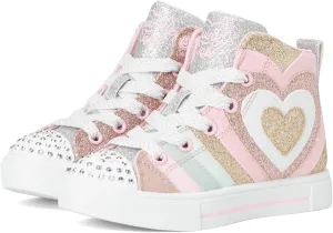 SKECHERS Girls Twinkle Sparks-Heart Pop Sneaker, Rose Gold, 12 Little Kid