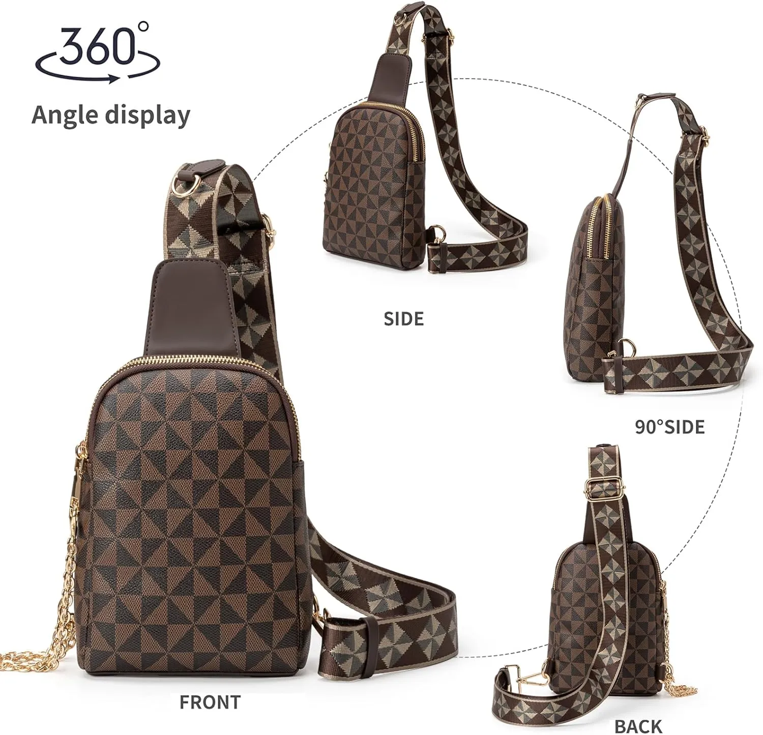 Sling Bag for Women, Crossbody Fanny Pack - Lightweight Chest Bag for Travel, Adjustable Strap & Hidden Pocket