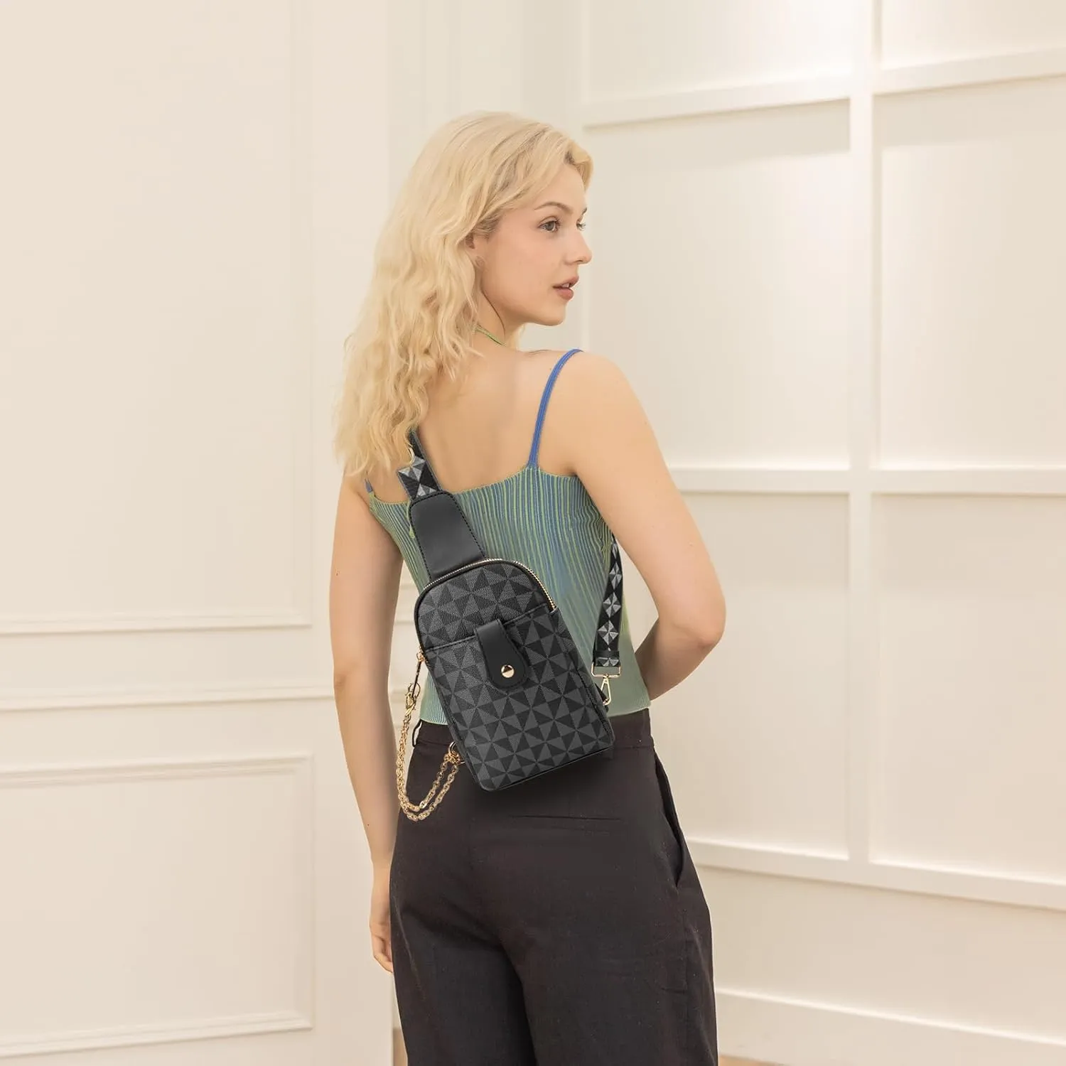 Sling Bag for Women, Crossbody Fanny Pack - Lightweight Chest Bag for Travel, Adjustable Strap & Hidden Pocket