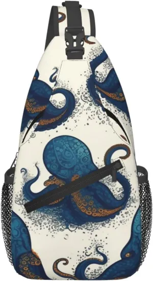 Sling Bag for Women Men Chest Bag Tentacles octopus Crossbody Bag Sling Backpack Fanny Packs Hiking Daypack for Travel