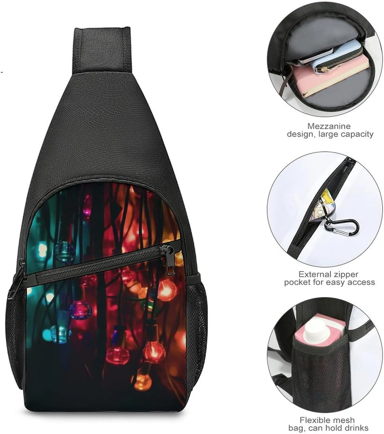 Sling Bag for Women Men Crossbody Bag Chest Bag Boats on Beach Sling Backpack Fanny Packs Travel Hiking Daypack