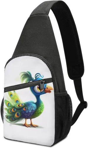 Sling Bag for Women Men Crossbody Bag Chest Bag Brown Wooden Sling Backpack Fanny Packs Travel Hiking Daypack