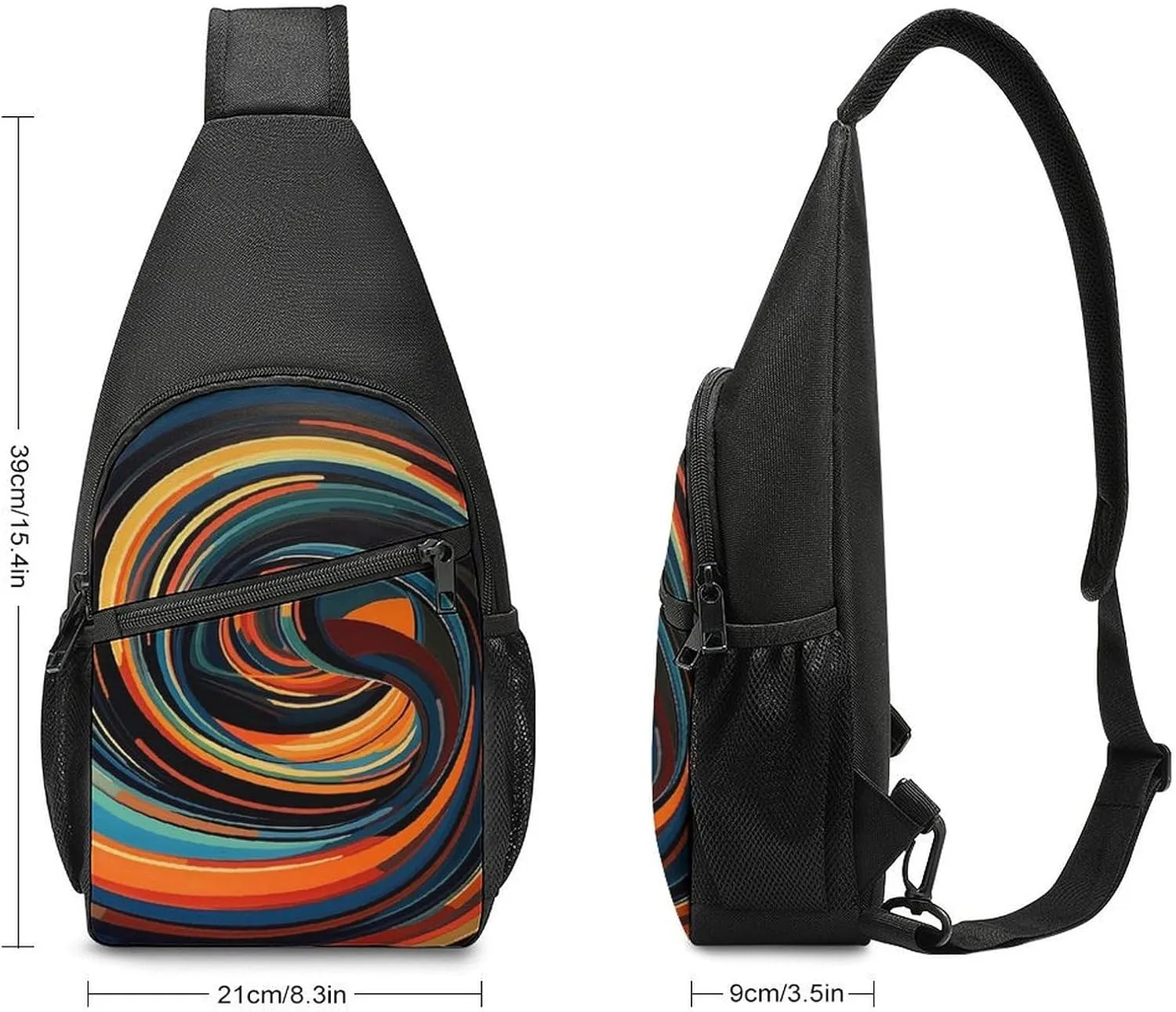 Sling Bag for Women Men Crossbody Bag Chest Bag Colorful Cute Pig Sling Backpack Fanny Packs Travel Hiking Daypack