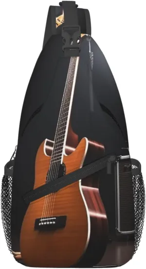 Sling Bag for Women Men Crossbody Bag Sling Backpack Musical Instrument Guitar Chest Bag Fanny Packs Hiking Daypack