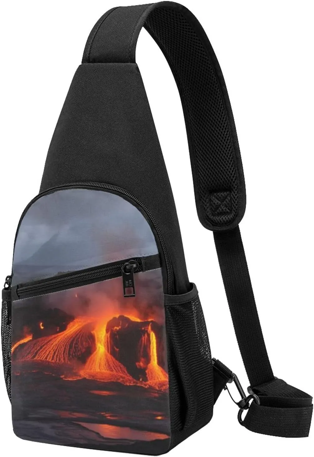 Sling Bag for Women Men Crossbody Shoulder Bag Kilauea Volcano Chest Bag Small Sling Backpack Daypack Fanny Packs