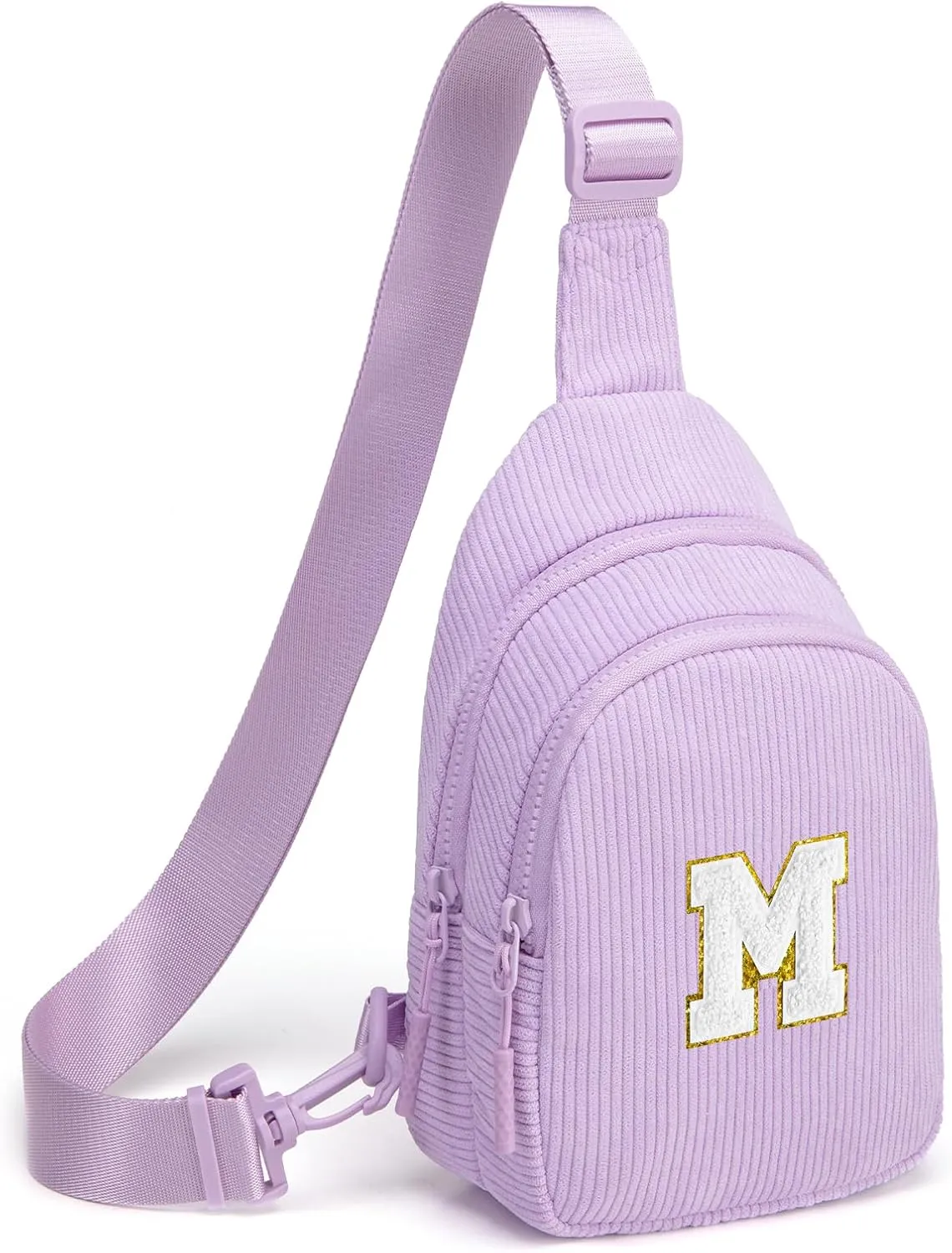 Small Corduroy Sling Bag Initial Crossbody Bag Fanny Pack for Girls Personalized Birthday Gifts for Teen Girls Gifts