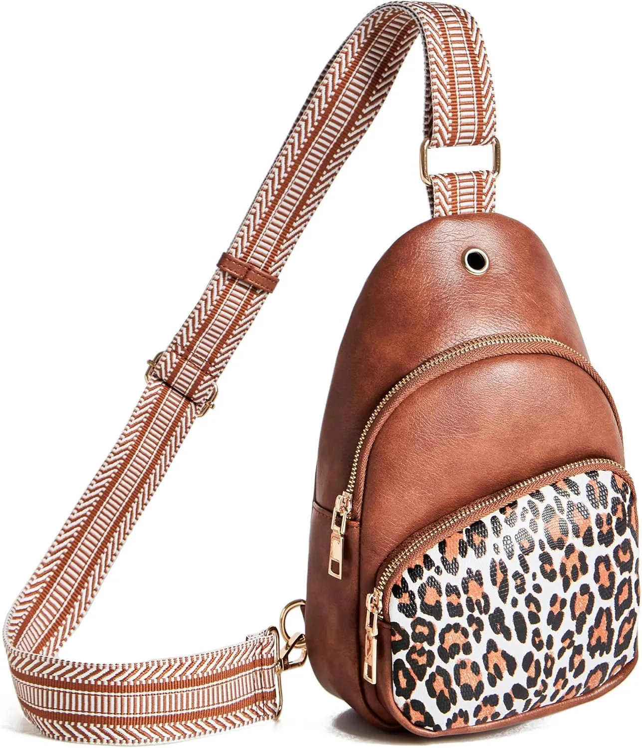 Small Sling Bag for Women Leather Crossbody Bags Fanny Pack Chest Bag for Travel