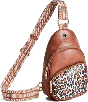 Small Sling Bag for Women Leather Crossbody Bags Fanny Pack Chest Bag for Travel