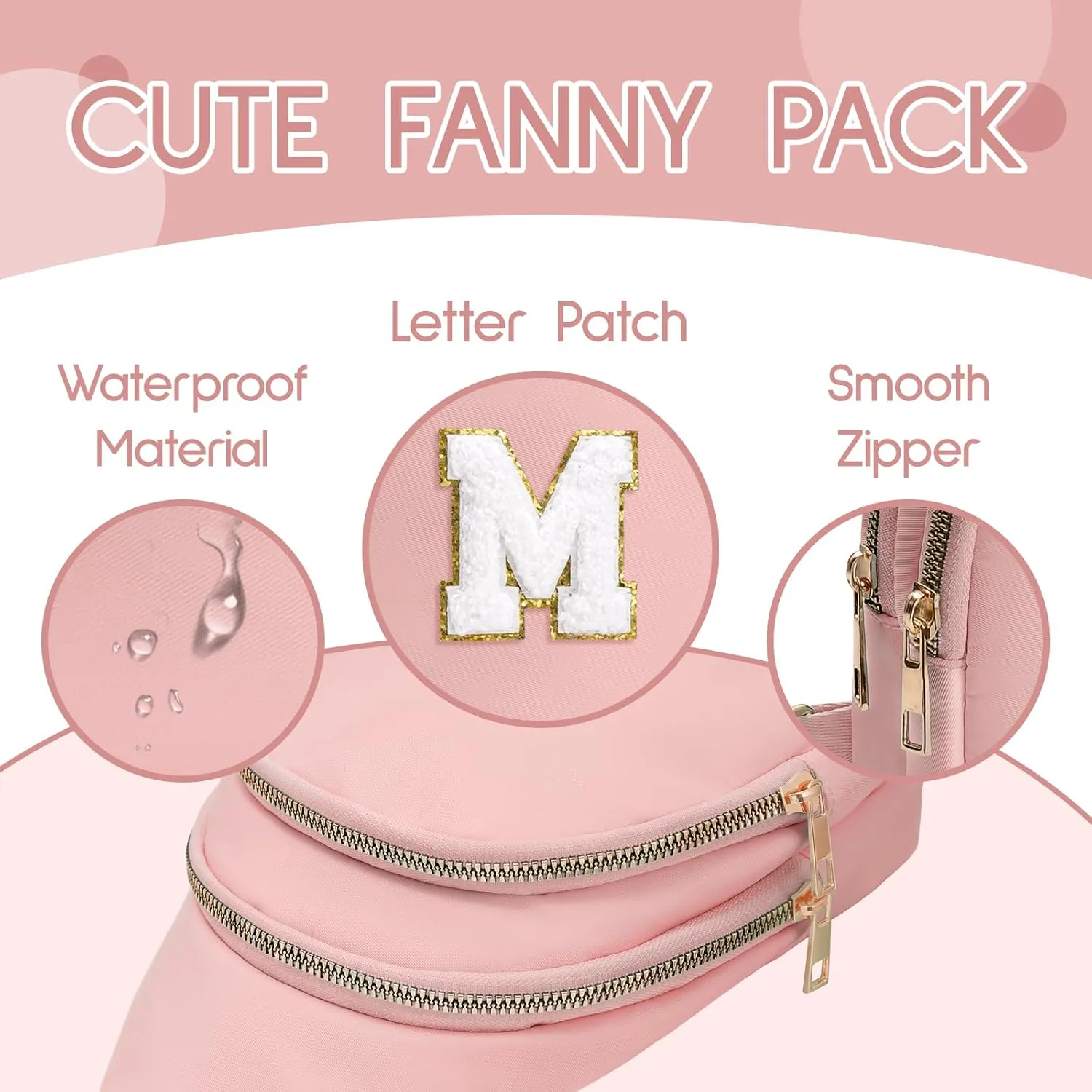 Small Sling Bag for Women,Initial Fanny Pack,Cute Travel Crossbody Bag,Personalized Purse Belt Bags A