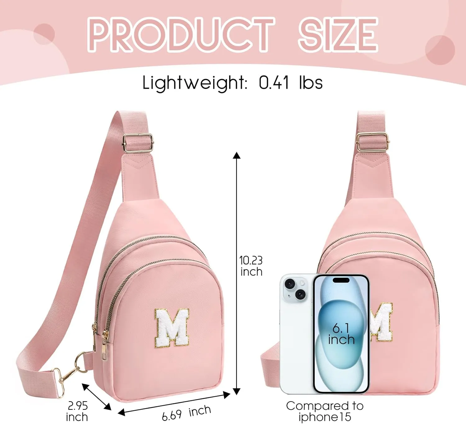 Small Sling Bag for Women,Initial Fanny Pack,Cute Travel Crossbody Bag,Personalized Purse Belt Bags A