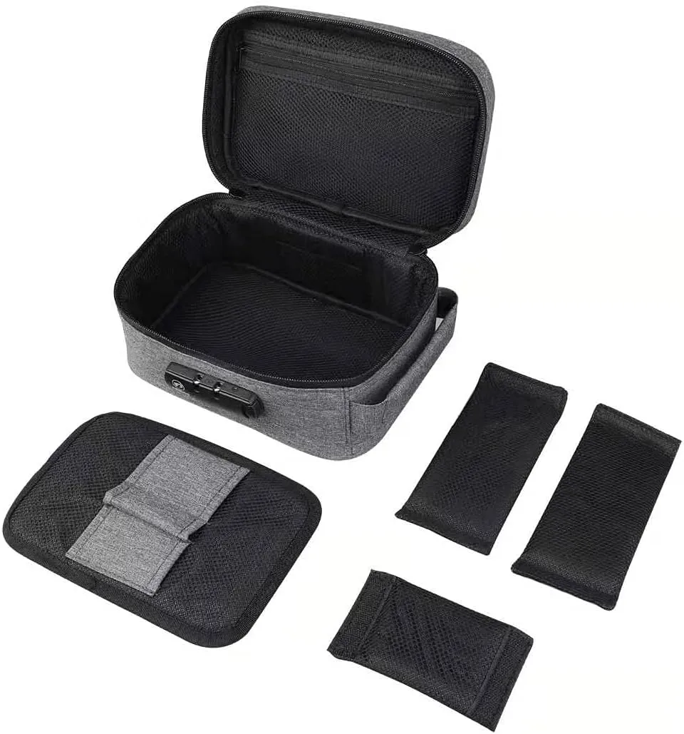 Smell Proof Bag Deodorant Storage Bags Cosmetic Boxs with Combination Lock for Men Women