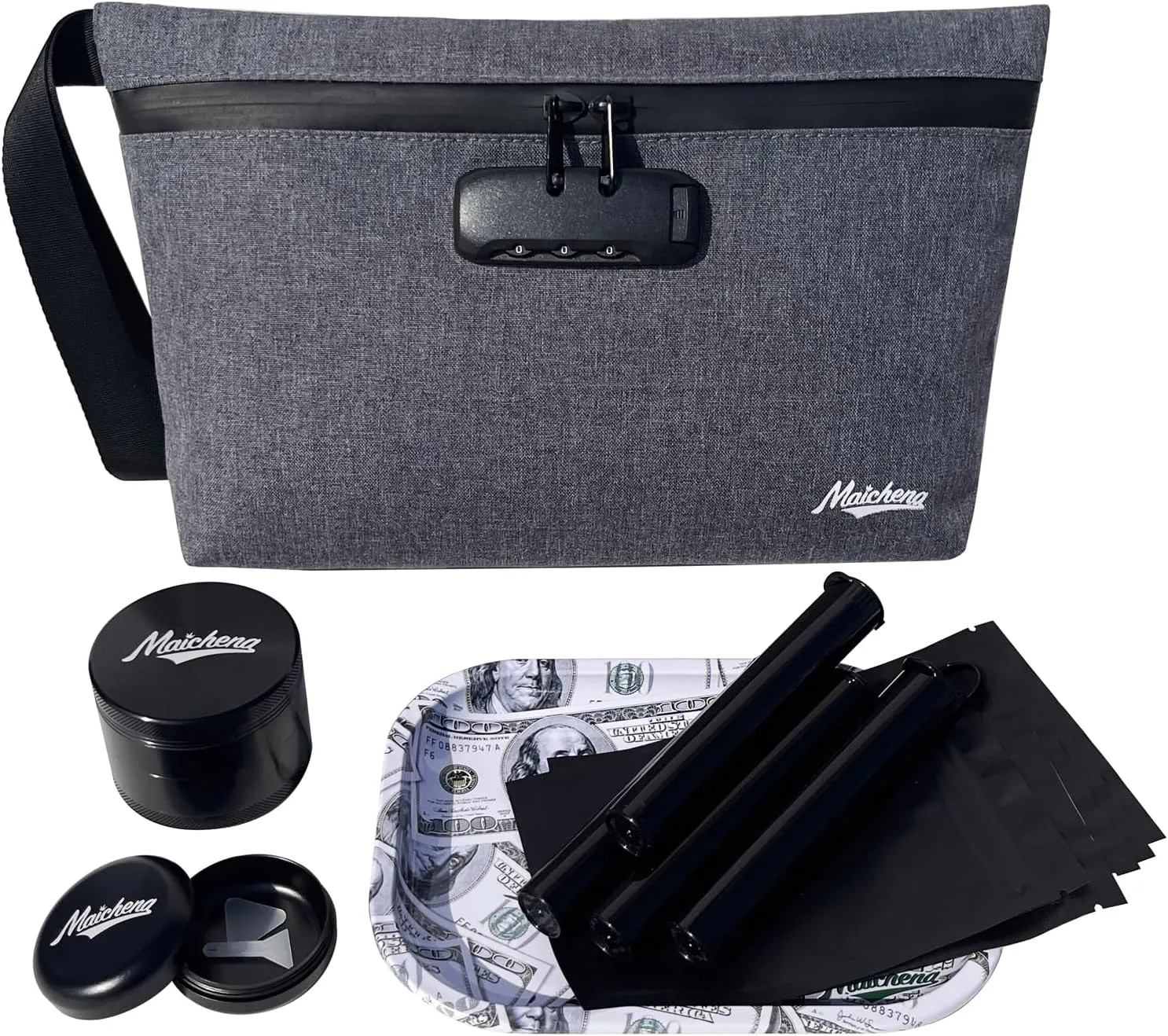 Smell Proof Bag with Combination Lock Smell Proof Container Travel Medicine Lock Bag Carbon Lined Pouch Accessories Organizer Great Christmas Gift Set