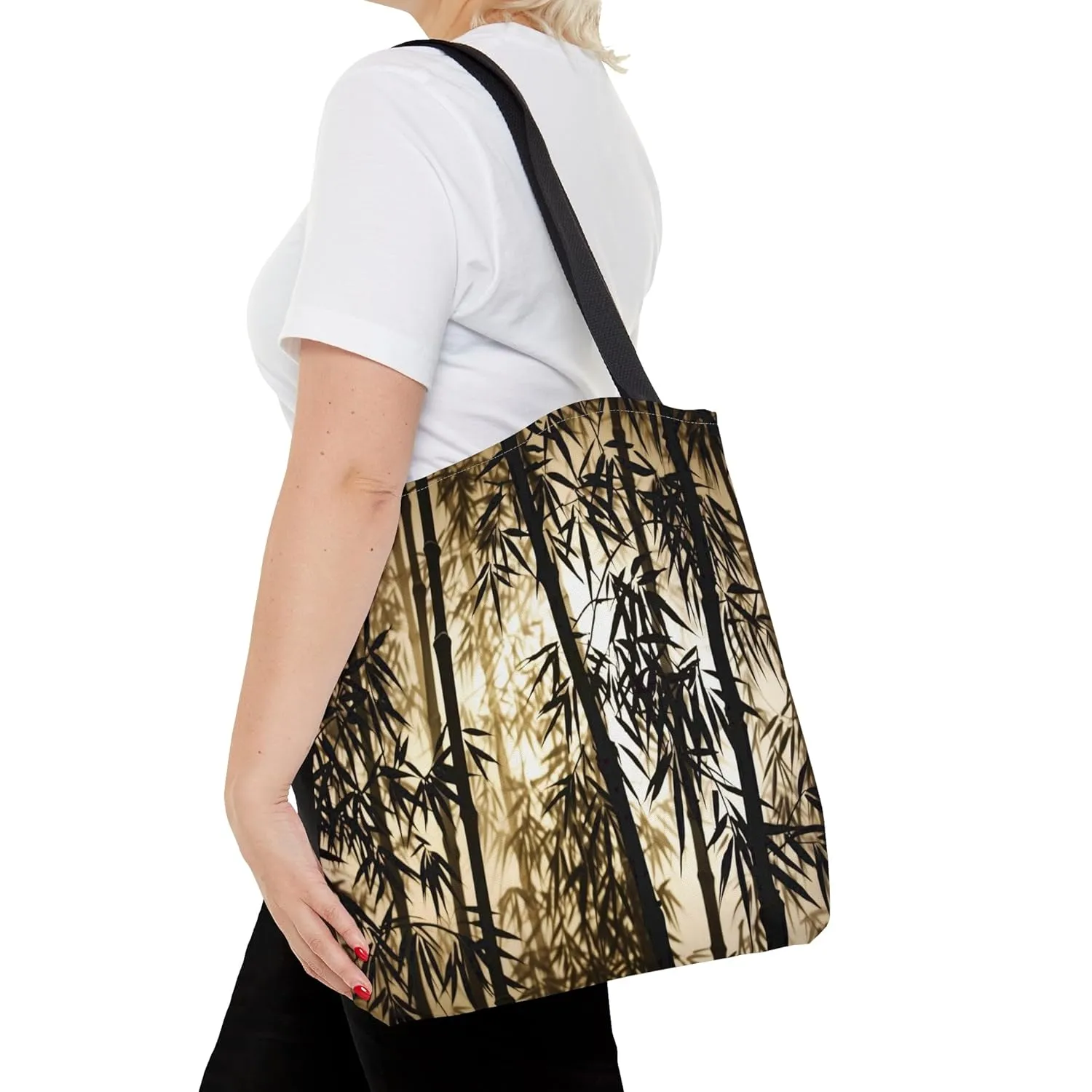 Soothing Zen: Whispering Bamboo Tote Bag | Harmonious and Peaceful Fashion Forward Accessory | Spacious and Durable Overnight Carryall Day Small