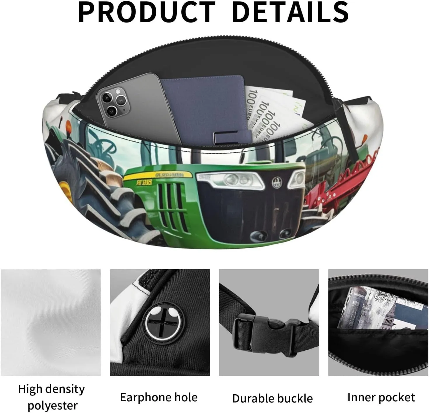 Spare parts for agricultural machinery Fanny Pack for Women Men Fashion Waist Pack Adjustable Belt Bag for Workout Running Travelling Casual Waist Bag