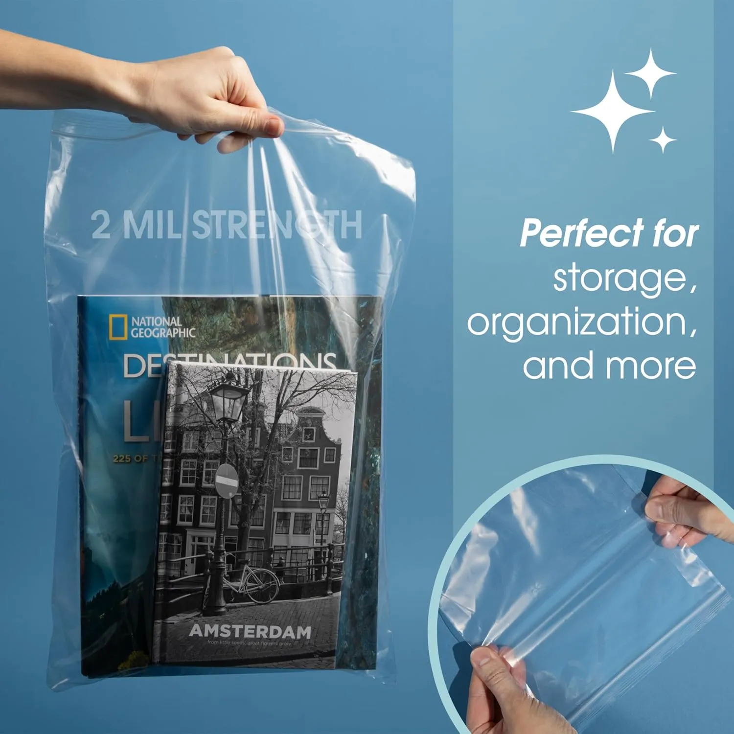 Spartan Industrial - 12” X 12” (100 Count) 2 Mil Clear Reclosable Zip Plastic Poly Bags with Resealable Lock Seal Zipper