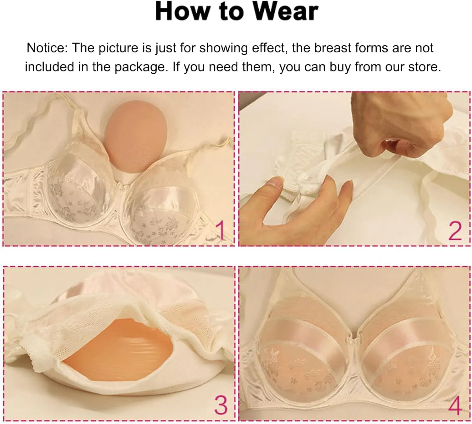 Special Pocket Bra for Silicone Breast Forms Post Surgery Mastectomy Crossdressing Bra