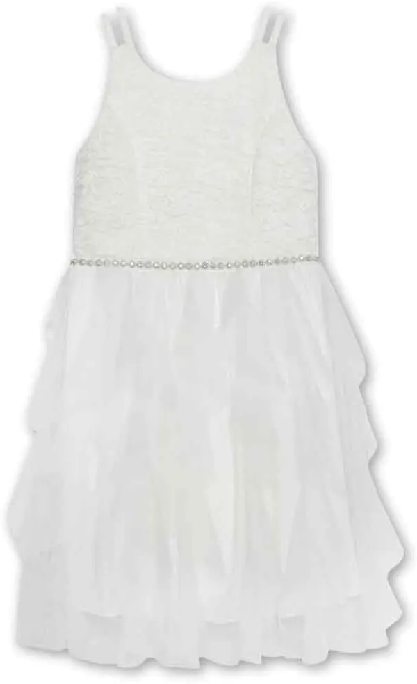 Speechless Girls' Sleeveless Lace Bodice and Fairy Skirt Party Dress