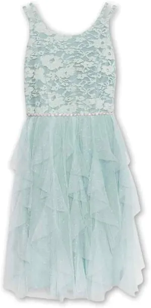 Speechless Girls' Sleeveless Lace Bodice and Fairy Skirt Party Dress