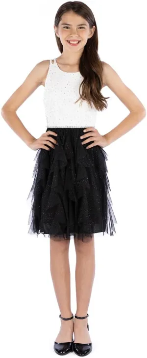 Speechless Girls' Sleeveless Lace Bodice and Fairy Skirt Party Dress