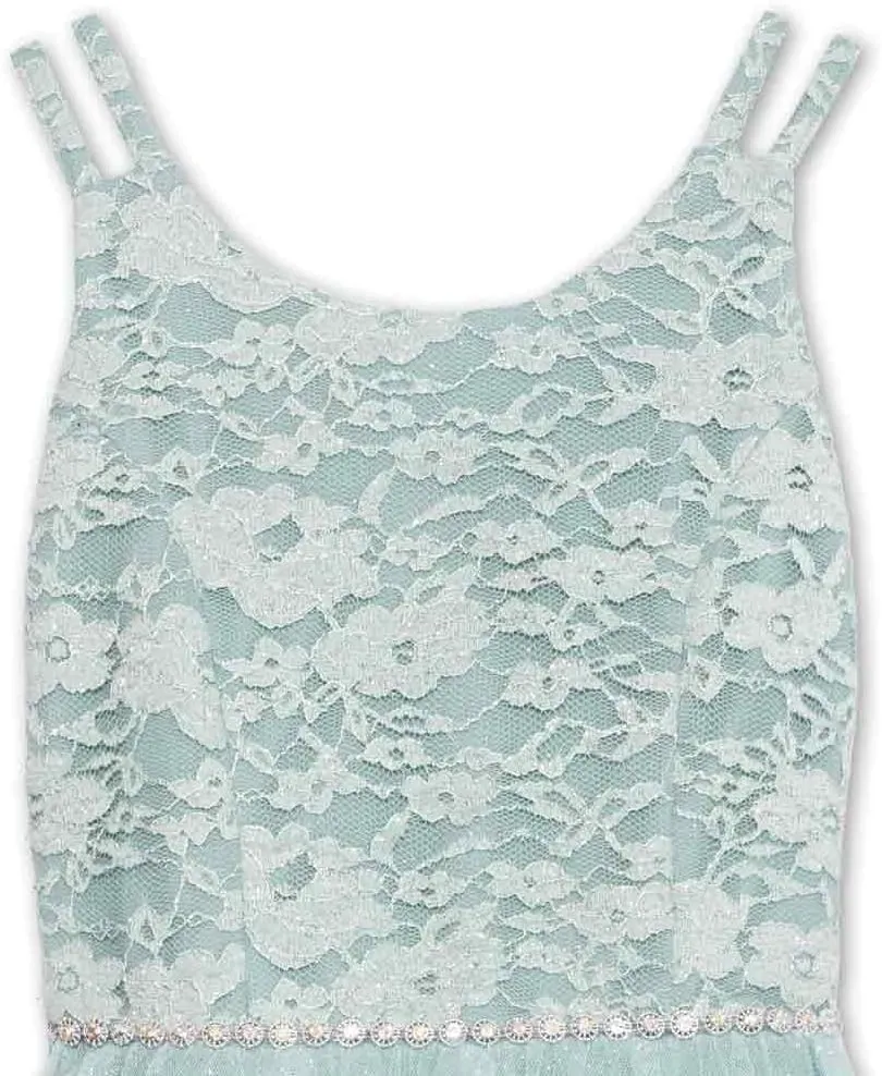 Speechless Girls' Sleeveless Lace Bodice and Fairy Skirt Party Dress