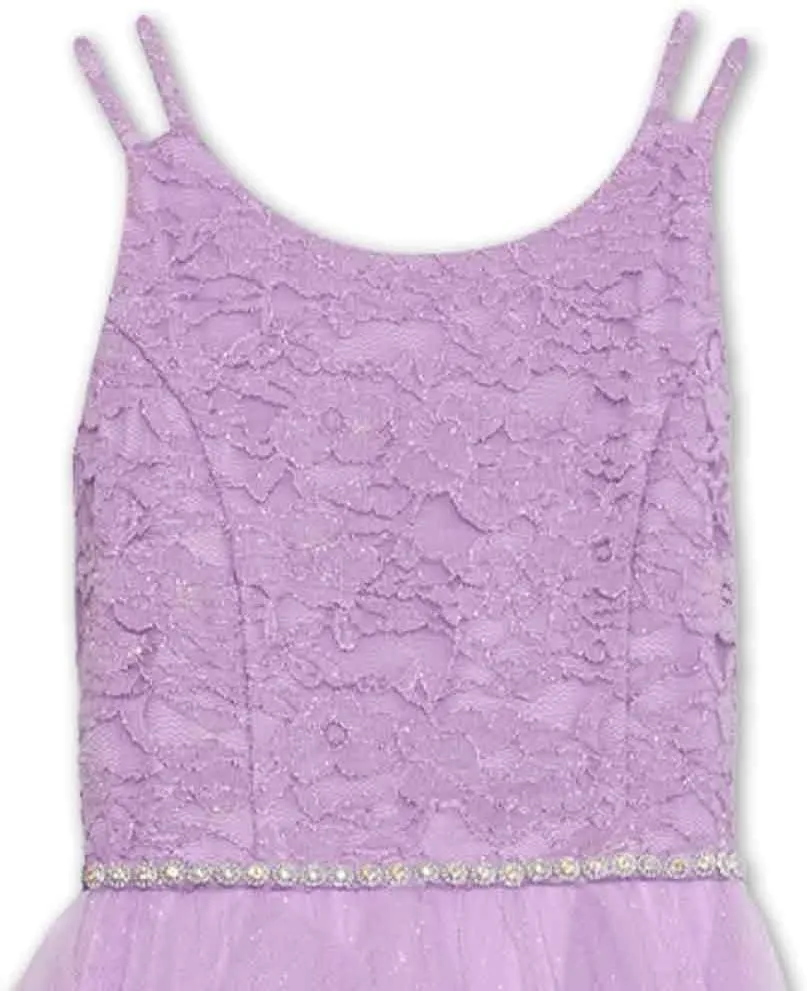 Speechless Girls' Sleeveless Lace Bodice and Fairy Skirt Party Dress
