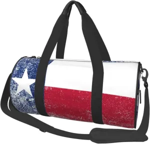 Sports Travel Gym Bag Texas Flag Fitness Duffle Bag with Inner Pocket and Adjustable Shoulder Strap for Women & Men