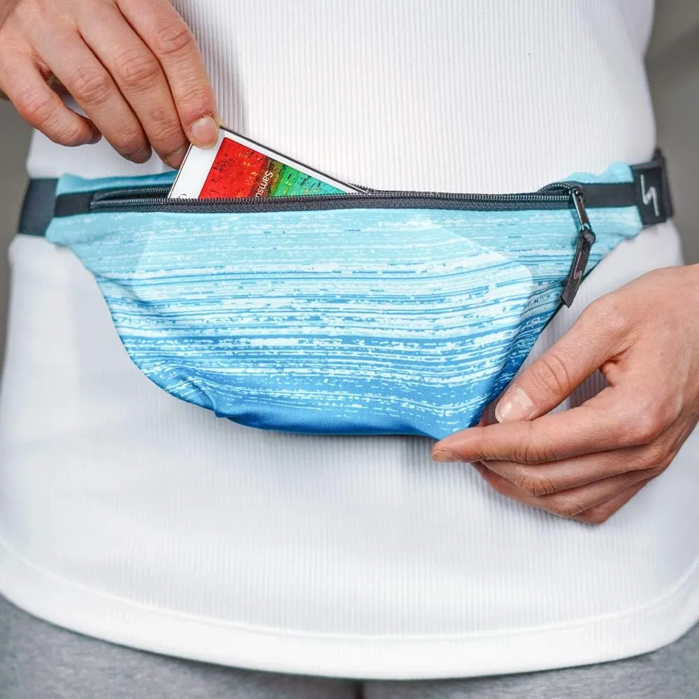 Sprigs Fit Belt 1 Pocket Slim Fanny Pack for Women & Men, A Sweat Resistant Waist Pack That Can Be Hidden. Money Belt and Fanny Pack Used for Fitness, Travel, Working Out, & Running