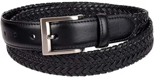 Stafford Men's Braided Stretch Belt (Black, 32)