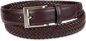 Stafford Men's Braided Stretch Belt (Brown, 32)