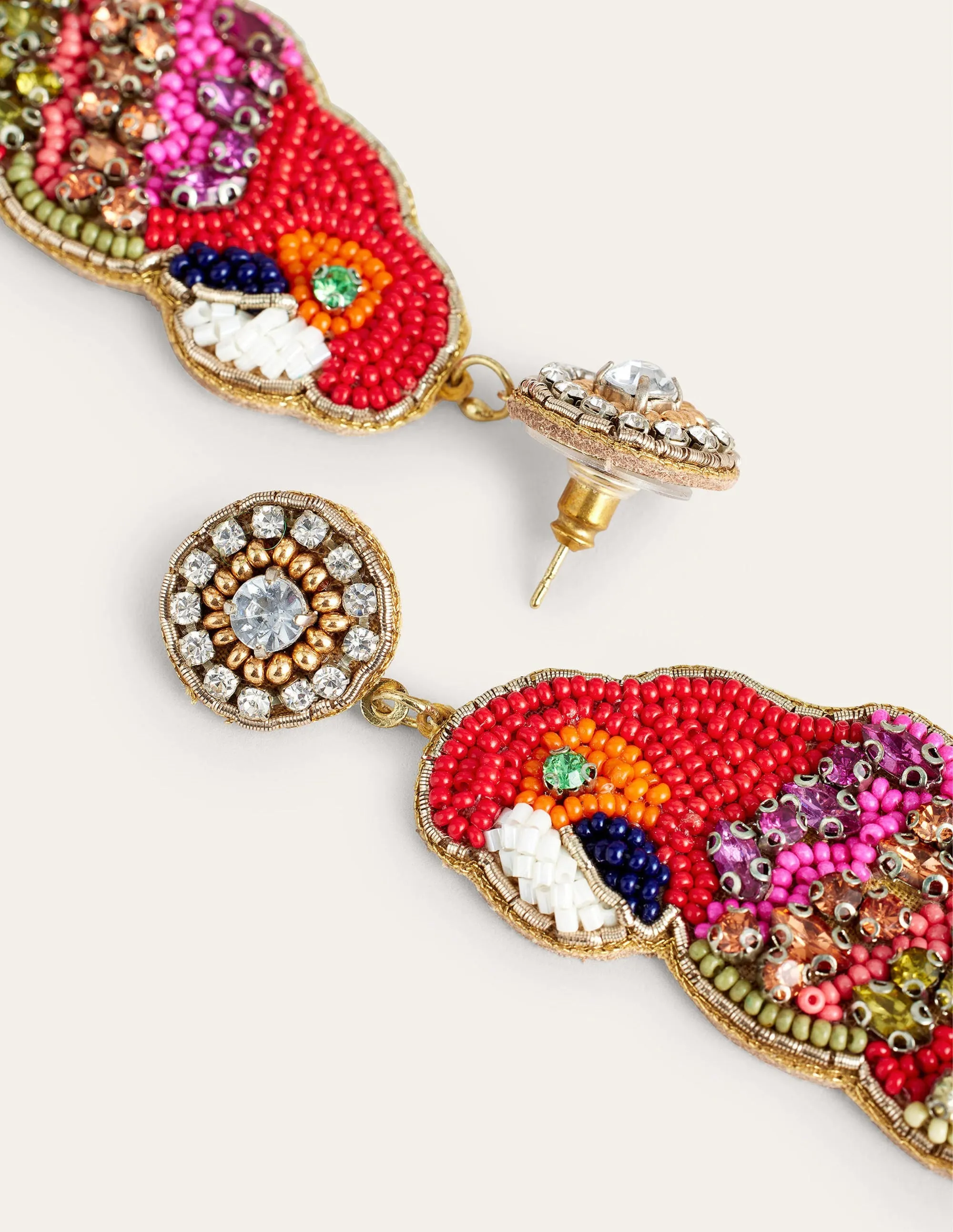Statement Embellished Earrings-Parrot
