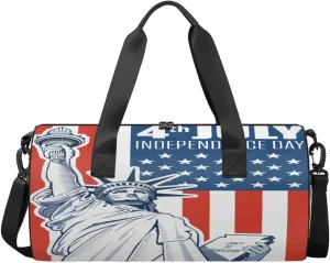 Statue Of Liberty Usa Flag Travel Duffel Bag 4th of July Independence Day Sports Gym Bag Men Women Sports Travel Luggage Bag 17.6”×9”×9 “ Duffel Bag Weekend Overnight Gym Bag Nvenient For Carrying