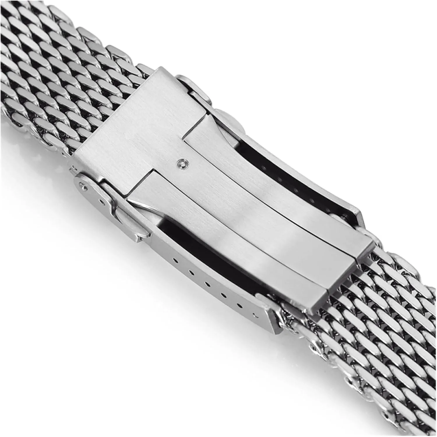 Steel Band Double Buckle Clock Watchband Watches Accessories Luxury Loop Mesh 18 20 22mm