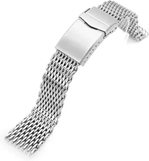 Steel Band Double Buckle Clock Watchband Watches Accessories Luxury Loop Mesh 18 20 22mm