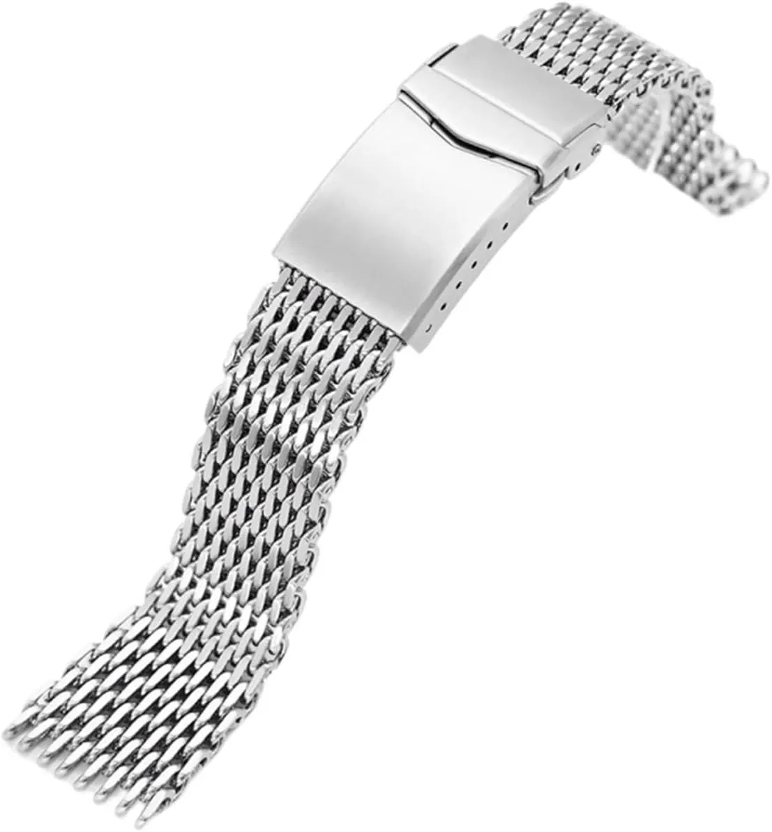 Steel Band Double Buckle Clock Watchband Watches Accessories Luxury Loop Mesh 18 20 22mm