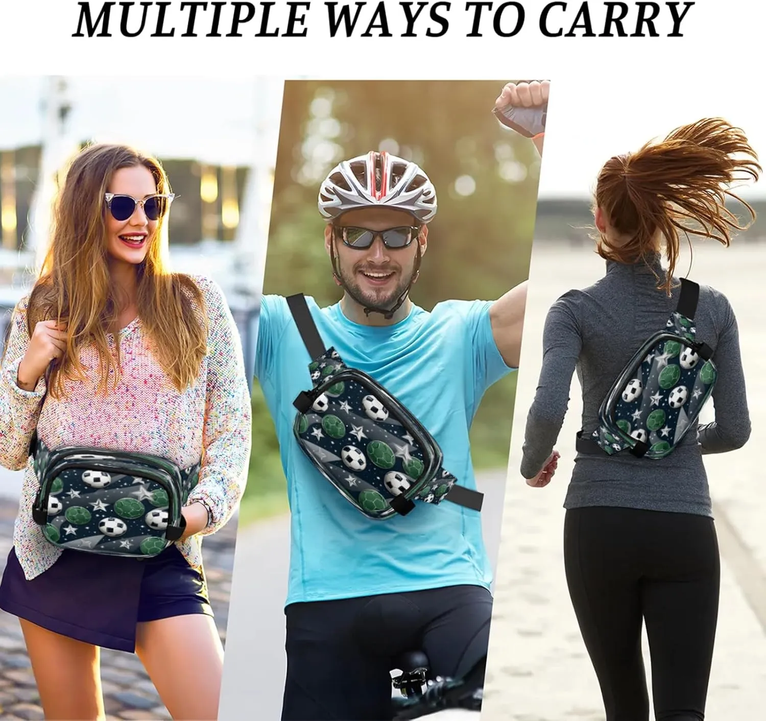 Stellar Soccer Waterproof Unisex Square Fanny Pack, Adjustable Waist Bag with Pockets, Sturdy Lightweight Crossbody Bag for Travel, Running, Hiking (9x6.1x2.5 Inches)