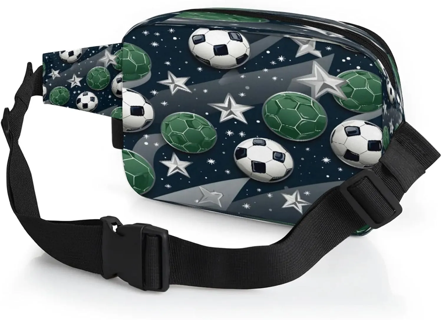 Stellar Soccer Waterproof Unisex Square Fanny Pack, Adjustable Waist Bag with Pockets, Sturdy Lightweight Crossbody Bag for Travel, Running, Hiking (9x6.1x2.5 Inches)