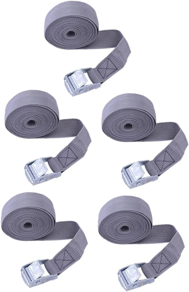 STOBOK 5pcs Ratchet Tie Down Straps Buckle Cargo Bundling Belt for Secure Transport Lightweight Easy to Use for Vehicles and Luggage Organization