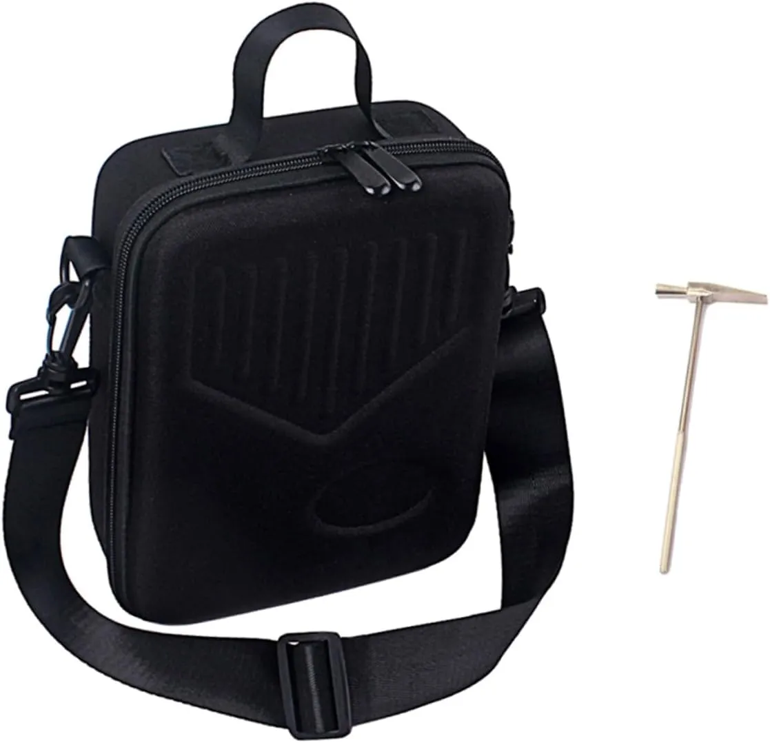 Storage Bag Thumb Piano Shoulder Bag Adjustable Buckle Carrying Case for Portable (black)