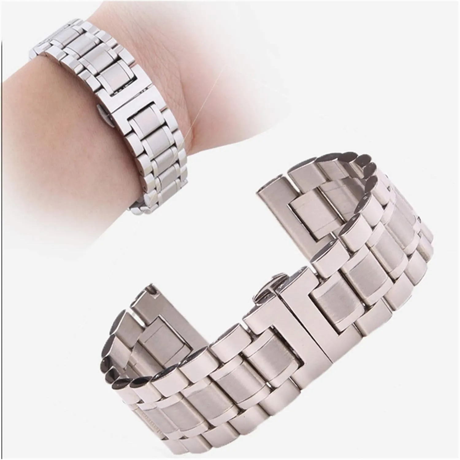 strap steel band - 24mm women fashion watchbands strap wristband butterfly clocks accessories
