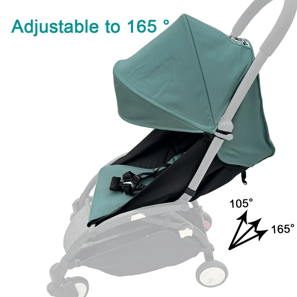 Stroller Accessories Canopy, Seat Cushion & Seat Base Compatible with Babyzen YOYO Strollers, Pushchair Accessories Replacement Kit, Waterproof Fabric (Aqua Blue)