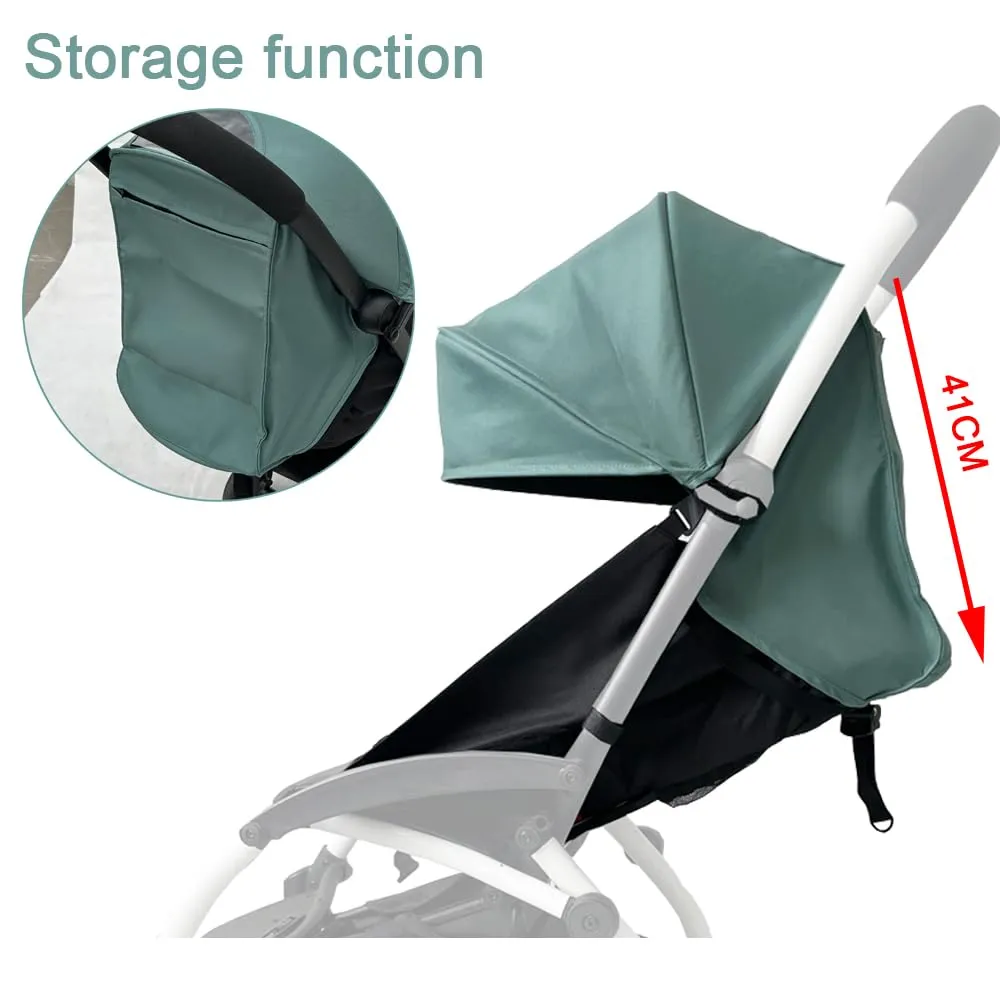 Stroller Accessories Canopy, Seat Cushion & Seat Base Compatible with Babyzen YOYO Strollers, Pushchair Accessories Replacement Kit, Waterproof Fabric (Aqua Blue)