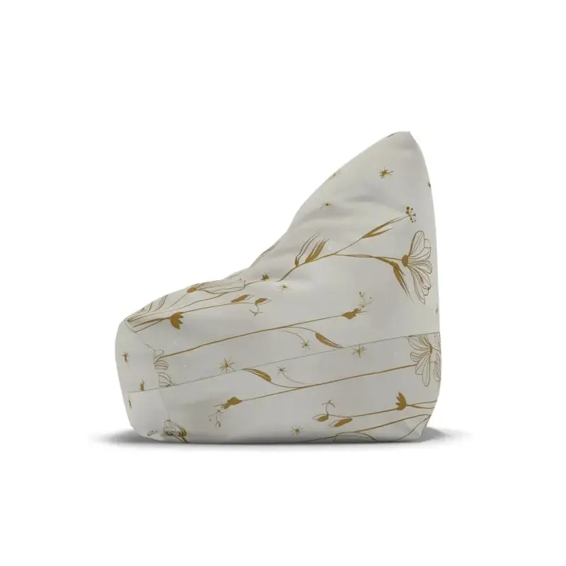 Stylish Golden Flowers Bean Bag Cover