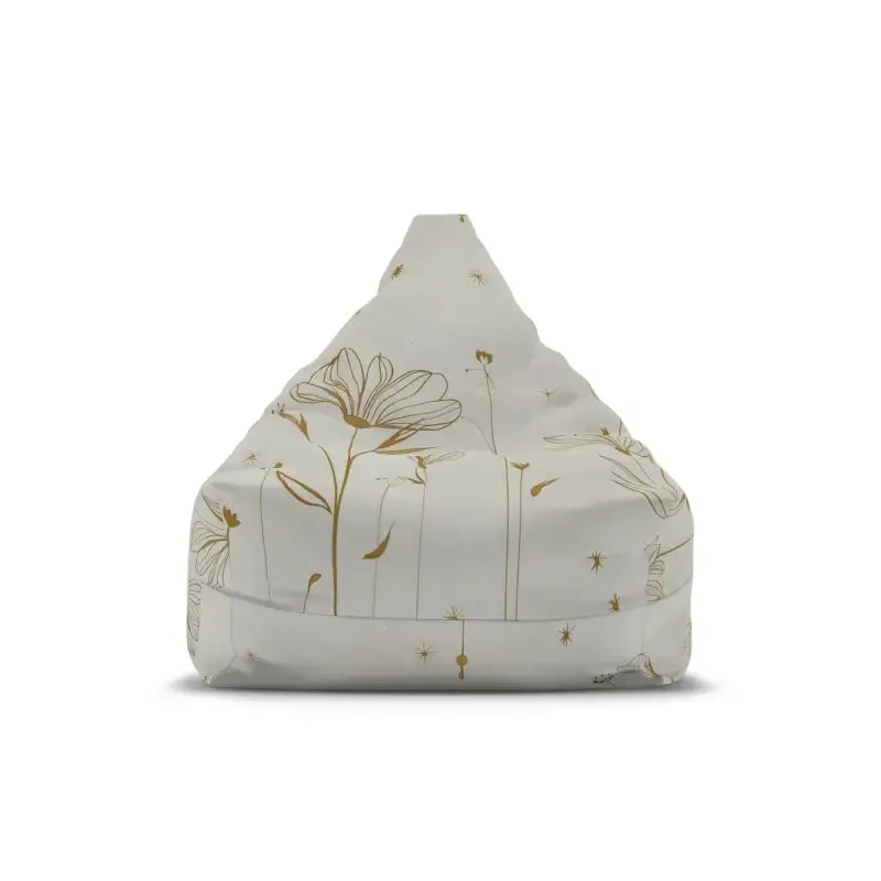 Stylish Golden Flowers Bean Bag Cover