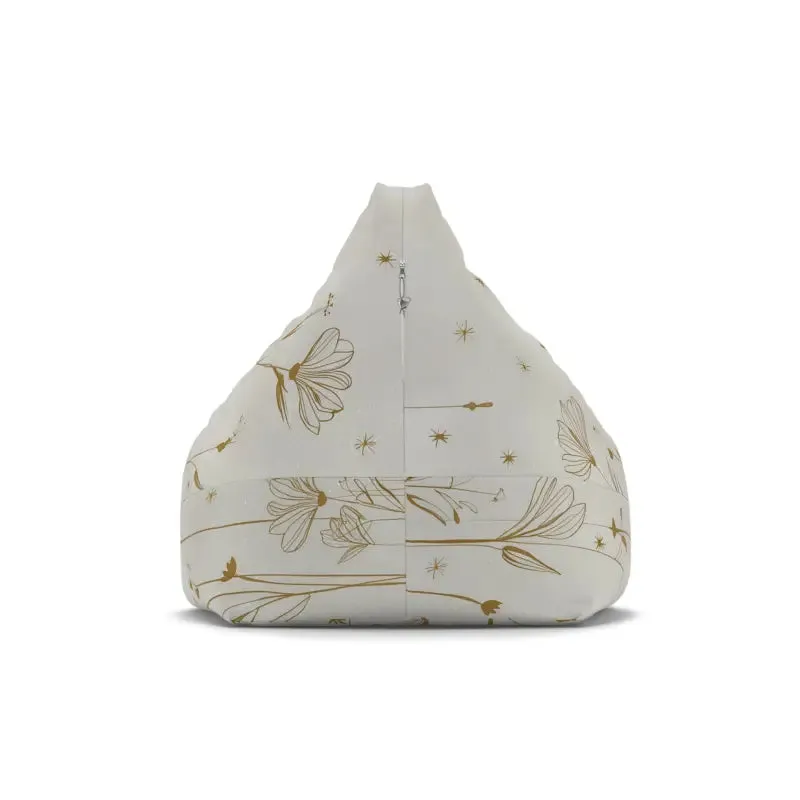 Stylish Golden Flowers Bean Bag Cover