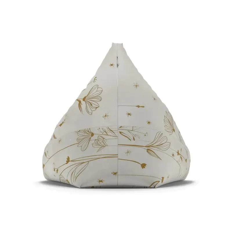 Stylish Golden Flowers Bean Bag Cover