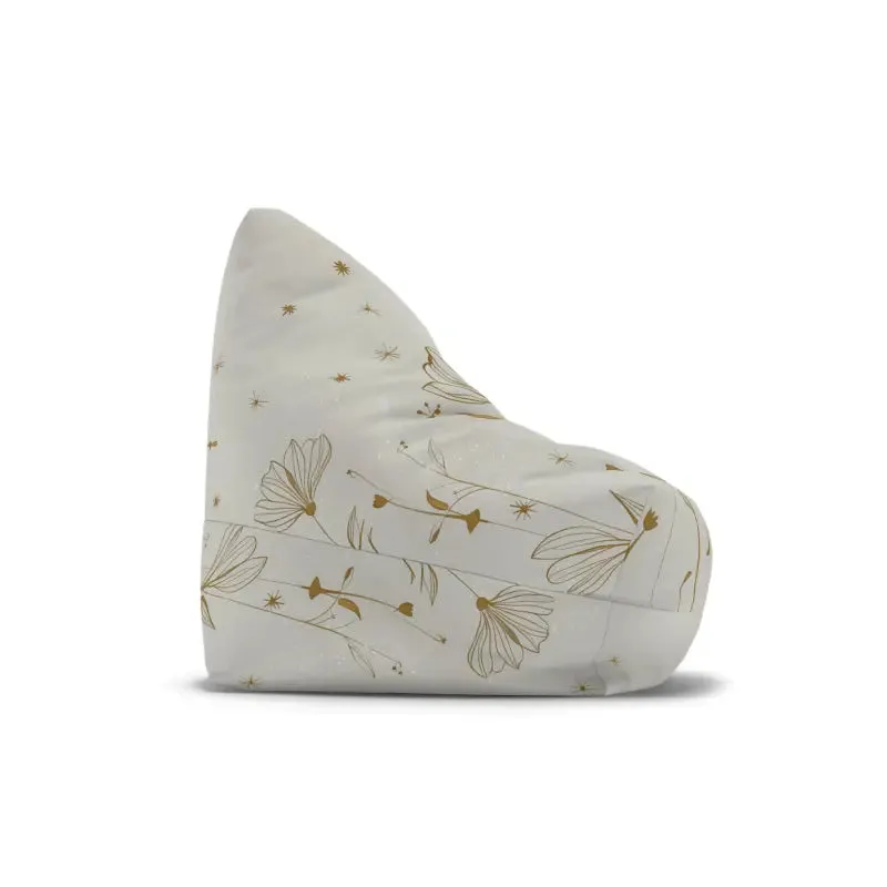Stylish Golden Flowers Bean Bag Cover